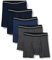 Amazon Essentials Boxer Intimi, in Morbido Cotone, Senza Etichetta Uomo, Pacco da 5, Blu Marino Scuro/Blu Scuro/Carbone, XXL