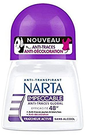 Narta Deodorant für Damen, Anti-Transpirant, Anti-Fingerabdrücke und Verfärbung, 48 Stunden, 50 ml