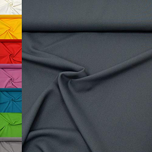 MAGAM-Stoffe 1m Mara Universal-Stoff uni Blickdicht Knitterarm Kostüm Tischdecken Dekostoff (23. Dunkelgrau)