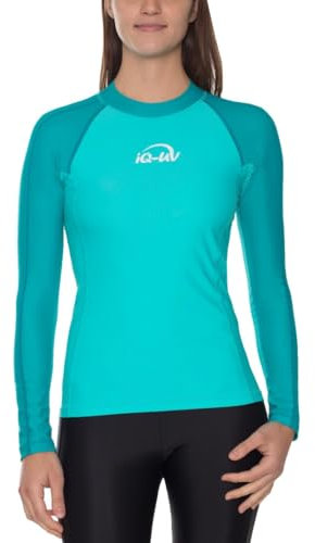 iQ-UV Sportshirt Damen Langarm Slim Fit Caribbean XL – UV Shirt für Damen für Wasser & Sport – Rash Guard mit UV-Schutz – Langarm Sportshirt – Ideal zum Schnorcheln und Schwimmen