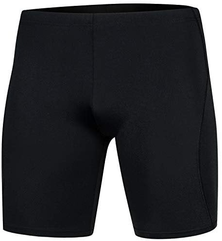 Aqua Speed Badehose eng Herren + gratis eBook | knielange Schwimmhosen | Mens UV Swimwear Jammer | Moderne Badebekleidung Schwarz | Gr. M | Blake