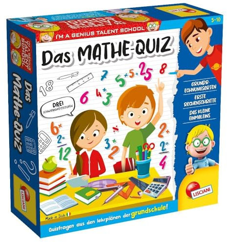 Lisciani - KLEINES GENIE - Mathe-Quiz – Interaktives Lernspiel für Kinder – Mathematikspiel ab 6 Jahren – Lernspaß – Fördert logisches Denken & Feinmotorik – Spielzeug Mehrfarbig