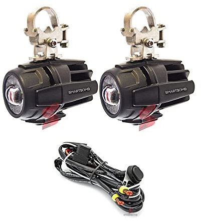 LED-Scheinwerfer Zusatzscheinwerfer für Tiefenlicht + Kabelsatz und Ein/Aus-Schalter Für Motorrad/Motor + Halterungen für Halterungen aus METAL 360 ° Halterungen 2019