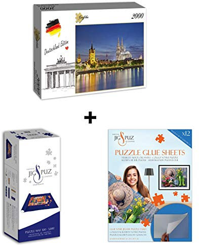 Grafika Puzzle 2000 Teile - Deutschland Edition - Kölner Dom + Kleber + Matte