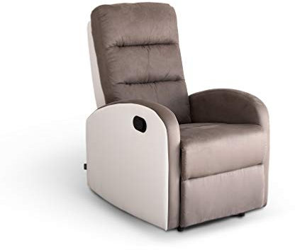 Astan Hogar Sillón Relax con Reclinación Manual, Tapizado en PU Anti-Cuarteo y Microfibra, Modelo Ludwig AH-AR30400BA