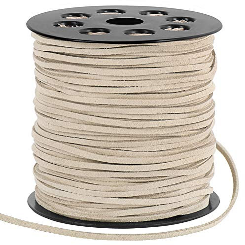 Suede Cord, 2.6mm 100 Yard Faux Leather String for Jewelry Bracelet Necklace Making Beading Thread DIY Crafts (Ivory)