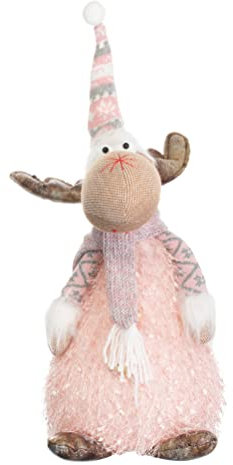 Brandsseller Weihnachts Elch Figur mit LED Beleuchtung Warmweiß ca. 40 cm Design 1