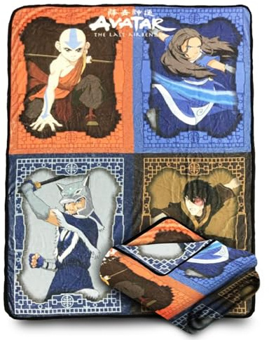 Bazillion Dreams Nickelodeon Avatar The Last Airbender Aang Katara Sokka Zuko Fleece Throw Blanket