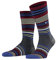 Burlington Herren Socken Stripe M So Wolle gemustert 1 Paar, Blau Marine 6120, 46-50