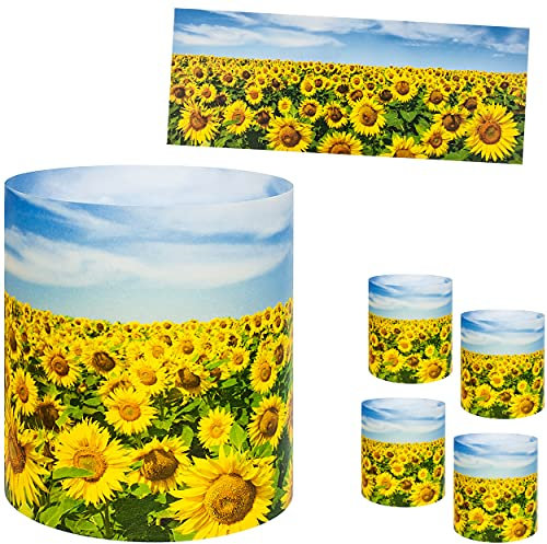 alles-meine.de GmbH 10 Stück - kleine Tischlichter Motiv frei wählbar Sonnenblumen 10 cm - Licht - für Teelichter/Batterie LED Lichter & Kerzen - Windlicht - Tischdeko - ..
