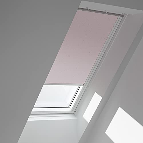VELUX Original Verdunkelungsrollo (DKL), Weisse Seitenschienen, PK31, P31, 431, Rosa Sterne // DKL P31 4659SWL