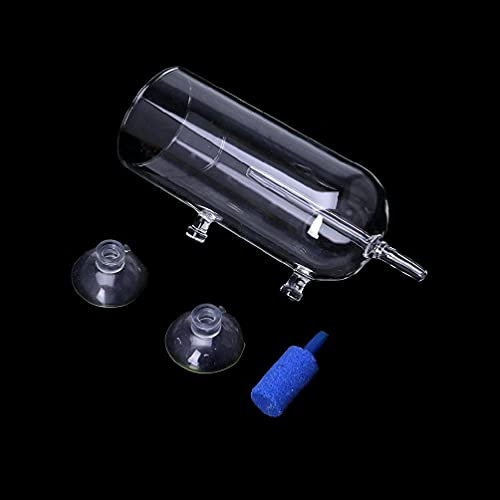 Yushu - Aquarium Glas CO2 Diffusor - für Bubble Air Stone Purge Sauerstoffbelüftung - Glas Single Outlet Rohr - gelöstes Sauerstoff Gerät - für Haushalt Haustier Fisch Wasserversorgung