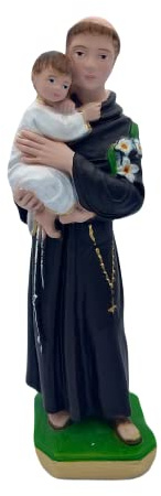Statue des Heiligen Antonio aus Padova aus Gips, 20 cm, italienische Handwerkskunst