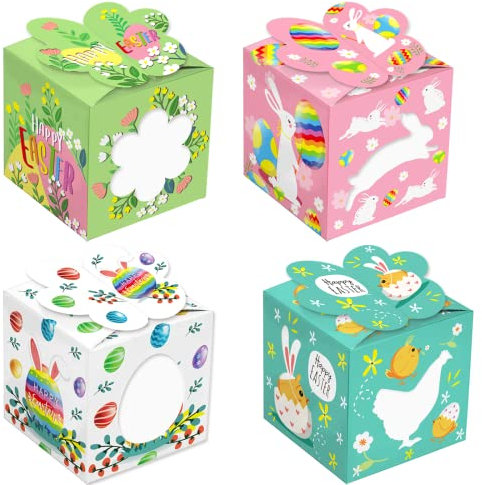 Geschenkboxen zu Ostern 12pcs, Osterboxen zum Befüllen,DIY Ostereier Hase Osternest Ostergeschenke für Kinder, Basteln für Kinder, Osterkörbchen zum Verpacken von für Ostergeschenke