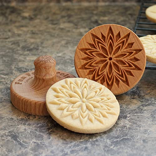 Fun Food Tools, Fancy Lotus CS-001 Keksstempel, Holz, 6,3 cm