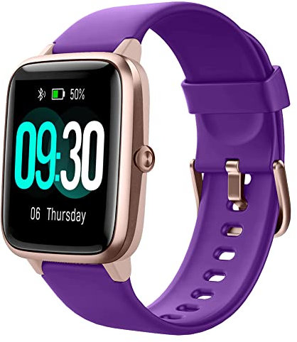 Keweni ID 250L Correa, Correa de Repuesto de Silicona Suave, Correas de Reloj Deportivas Ajustables para Reloj Inteligente ID 205 / 205L / ID 215G (Morado)