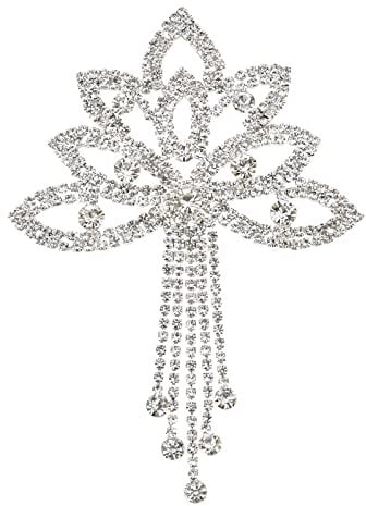 FINGERINSPIRE Quaste Strassapplikation Nähen Kristalle Applikation Dekoration Silber Kristalle Applikation Dekoration Glänzende Strassapplikation für Kleid, Kleid, Kopfbedeckung, Schuhe