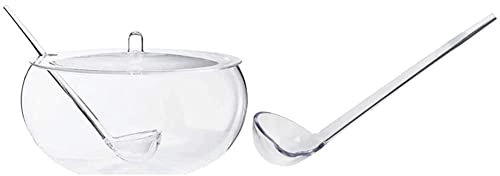 Guzzini 13230000 Bol Couvercle Louche Transparent 22,5 x 32,5 cm & Louche À Punch Party, 33,5 cm