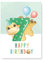 Friendly Fox Geburtstagskarte für Kinder 7. Geburtstag, 1x DIN A5 Dino Glückwunschkarte zum Kinder Geburtstag, Happy Birthday Karte mit Umschlag