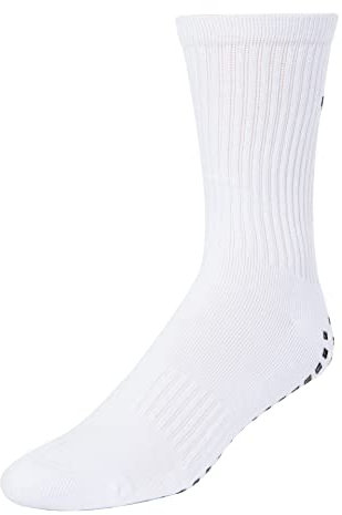Capelli Sport Unisex Non Slip CS Crew Socken mit Griffen, Weiß, Schwarz, X-Large