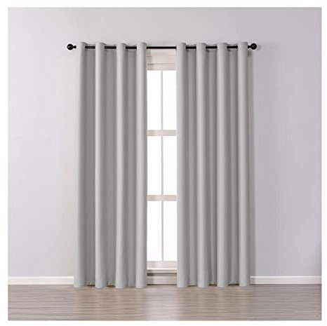 Aotiwe Gardinen Wohnzimmer Elegant, Vorhang Deko Einfarbig Hellgrau Polyester 2 Stücke 137X244cm