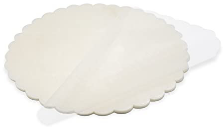 Decoraparty 50 runde Schleier mit Blumen für Konfekt, Durchmesser 24 cm, aus Organza, Tüll, für Gastgeschenke, zum Basteln, Taufe, Hochzeit, Kommunion, Zeremonie – cremeweiß