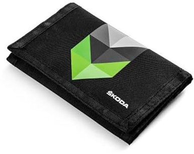 Skoda 000069691H Geldbörse Wallet Brieftasche Portemonnaie Geldbeutel, schwarz/grün