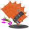 LILENO HOME 6er Set Stuhlkissen 06 Orange (40x40x6 cm) - Sitzkissen für Garten, Küche oder Esszimmer - UV-beständige Indoor u. Outdoor Stuhlauflage als Stuhl-Kissen (Linda FUM)