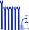 HJYZY 21cm Geschirrspüler Wein Glas Halter Set Schutz der Weingläser vor Beschädigung im Geschirrspüler 6 Stück（Blau）