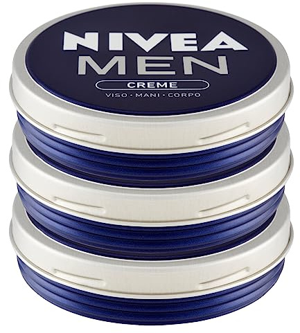 Nivea Men Crème hydratante multi-usage pour homme Corps Mains Visage Rapide Absorption sur la peau - 3 Verres de 75 ml