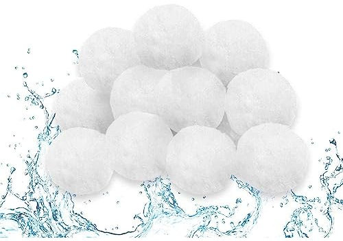 UISEBRT Filterbälle Pool 500g - Filter Balls Sandfilter ersetzen 25kg Filtersand (500g,Weiß)