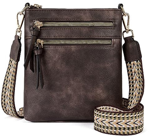 BOSTANTEN Damen Handy Umhängetasche, PU Leder Crossbody Schultertasche, Reißverschlusstasche Handtasche Damen Umhängetasche