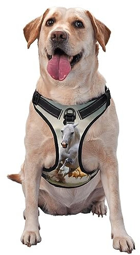 Siulas Stilvolles und bequemes Oxford-Gewebe Wildtier-Pferde-Muster Weste Geschirr für Hunde, für kleine, mittelgroße und große Hunde, ideal zum Spazierengehen