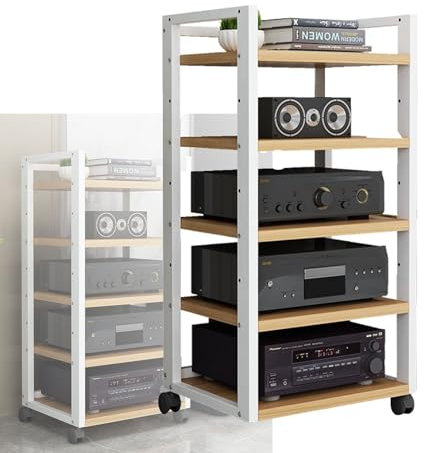 YCOVSFP 5-stufiger, Abnehmbarer Audio-/Video-Medienständer, Schrank, AV-Medienständer, Eckständer, Audio-Rack-Ständer, Turm, Perfekt for DVD-Player, Spielekonsolen, WLAN-Router (Size : 60x40x100cm)