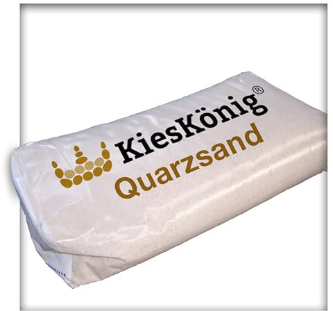 KiesKönig 25 kg Naturweißer Quarzsand 0,1-0,9 mm, Gewaschen, Feuergetrocknet, Sorgfältig Aufbereitet, Fugensand