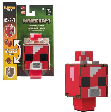 Minecraft Vanilla Actionfigur Flippin, 9,5 cm, Champivaca + Kuh, für Kinder ab 6 Jahren