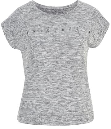 Venice Beach Sport-T-Shirt für Damen mit figurumspielender Schnittform und Rundhalsausschnitt Wonder XL, Coal B Melange