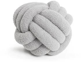 Magma NODI Formkissen Knoten, Ø 30cm, Knotenkissen für Sofa, Bett, Zierkissen Knoten, waschbar bis 30°C, Grau