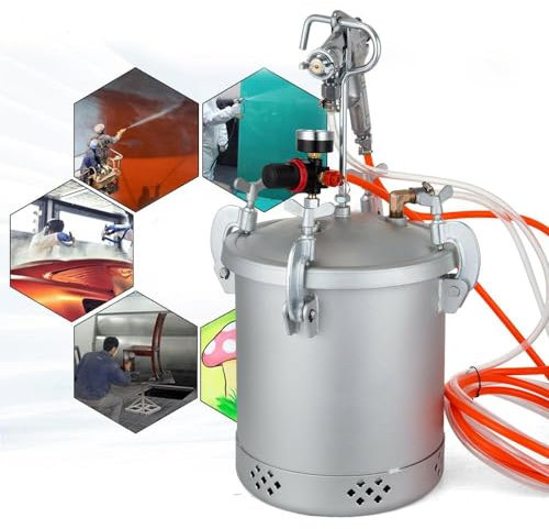 Farbspritzpistole Farbsprühsystem, Farbspritzpistole 10L DruckbehÄlter Lackierpistole Farbbehälter mit 3.0 mm Düse