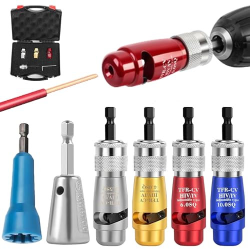 Blendixy - Blendixy Wire Stripper, Wiringpro Wire Stripping Tool & Wire Twisting Connector, Wiring Pro Wire Stripper, Wire Twister Tool for Drill, Electrical Wire Connectors Kit (4 Piece Set)