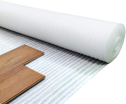 KK 2mm White Foam Underlay for Any Laminate/Real Wood Floor - 1m x 15m (15m2 Roll Size) - Acoustic Flooring Underlay