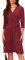 GRACE KARIN Damen Wickelkleid mit V-Ausschnitt Formelles Kleid 2024 Taillenband für Herbst Business Weinrot L