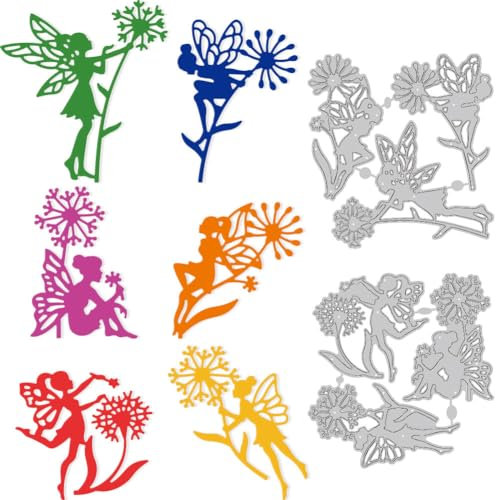 DELORIGIN Stanzformen Mit Löwenzahn Fee Kartenränder Stich Stanzform Aus Karbonstahl Stanzschablonen Prägeschablonen Für Karten Zum Selbermachen Papierbasteln Alben Geschenke Dekoration