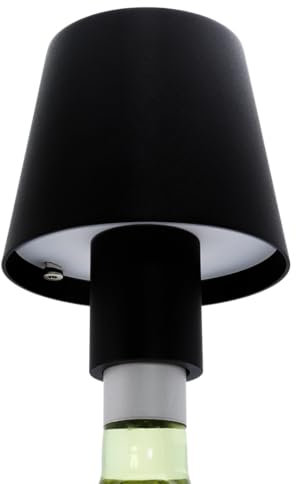 Securit Pack of 3 Paris Bottle top Stageless Dimmable Table lamp, Two attachments Included (Cork and Cap), Indoor and Outdoor use. Easy Magnetic Charging Cable Included.