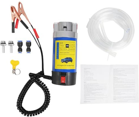 Fliuyr Bomba diesel, 100 W, 12 V, bomba de extracción de aceite con 3 mangueras transparentes, bomba de combustible, 1-4 L/min, cambio de aceite de motor, bomba de transferencia diésel, extractor,