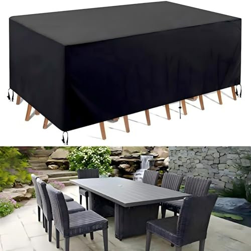ZDLLDZ Garden Furniture Cover Waterproof 250x190x85cm/LxWxH Patio Table Covers, Outdoor Furniture Cover for Rattan Garden Furniture Tables Chairs Sofa Sets - Extra Large