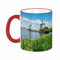 KDWJS Tazza in ceramica originale,bianco,11 once di tazze 330 ml tazza grande,tazza divertente - decora la tua tazza,Mulini a vento di Zaanse Schans - Paesi Bassi