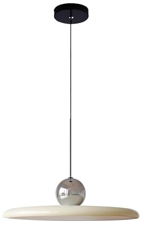 S-Cevada Moderne 40cm LED Pendelleuchte Dimmbar Vintage Metall Hängeleuchte mit Farbiger Fassung für Schlafzimmer Kücheninsel Wohnzimmer Flur Esszimmer (Silber+Beige)
