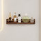 Étagère de douche murale en bois massif avec porte-serviettes, organiseur de rangement flottant avec crochets, coiffeuse avant miroir, barre porte-serviettes de 45 cm