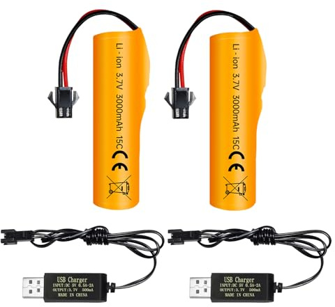 2PCS 3.7V 3000mAh Li-ion Batterie mit SM-2P Stecker und USB Ladekabel für DE42 DE44 DE45 DE68 RC Spielzeug Fernbedienung Auto